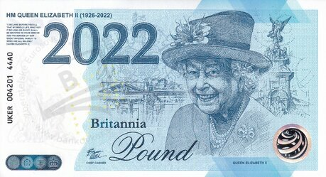 Britania 1926-2022 Pound A0 UKER 44A0 Queen Elizabeth II.