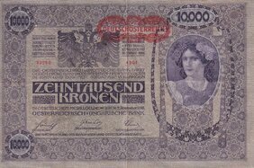 10000 Kronen 1918 s pretlačou (stav 2)