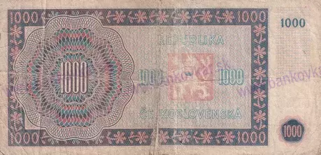 1000 Kčs 1945 neperforovaná séria 27A stav 4