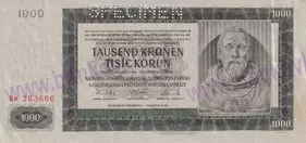 1000 Korun 1942 perforovaná séria Ea (stav 1/2)