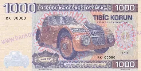 1000 Korun 2019 Jawa 750 UNC