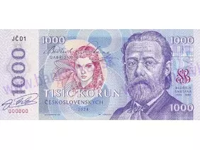 1000 Korun Bedřich Smetana (2024) podpis J.Česla