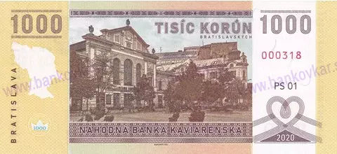 1000 Korún Bratislavských 2020 Tatra T3P