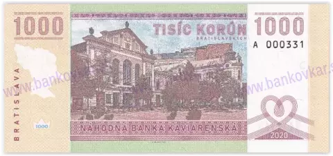 1000 Korún Bratislavských 2020 Tatra T3P