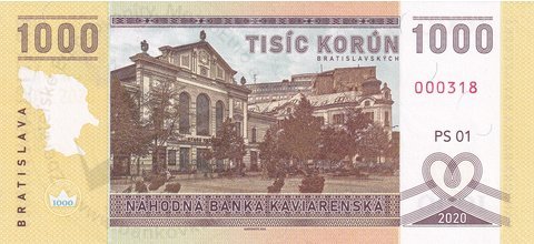 1000 Korún Bratislavských 2020 Tatra T3P