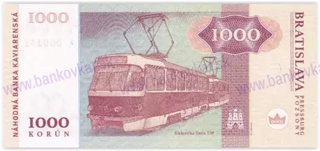 1000 Korún Bratislavských 2020 Tatra T3P