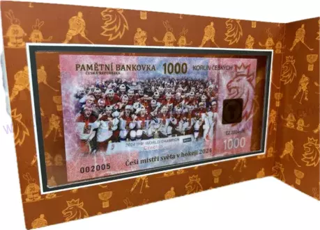 1000 Korun Česi mistři světa v hokeji 2024