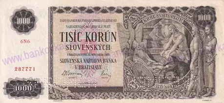 1000 Ks 1940 perforovaná séria 6N6stav 1