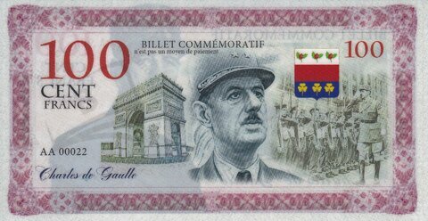 100 Francs Charles de Gaulle 2021