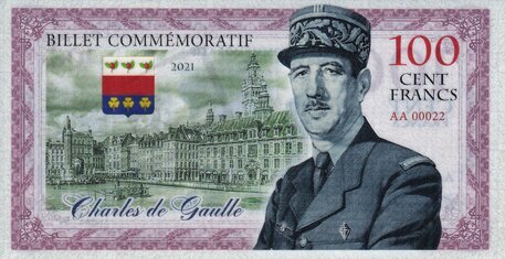 100 Francs Charles de Gaulle 2021