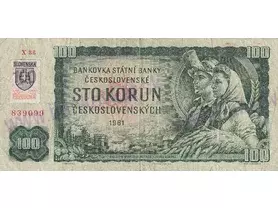 100 Kčs 1961 SK kolkovaná séria X88 (stav 3/4)