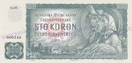 100 Koron 2020 Československých UNC