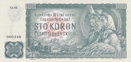 100 Koron 2020 Československých UNC