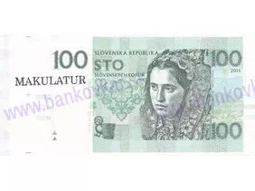 100 Korún 2015 Dievča z Očovej (MAKULATUR)
