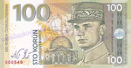 100 Korún 2019 M.R.Štefánik UNC