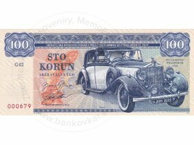 100 korun 2022 Zapadlík G - Rolls Royce Phantom III r.v.1938