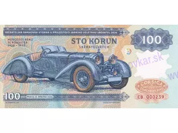 100 korun 2026 Zapadlík Mercedes Benz SS Roadster 1928-1932