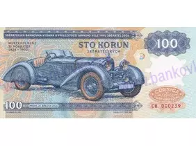 100 korun 2026 Zapadlík Mercedes Benz SS Roadster 1928-1932