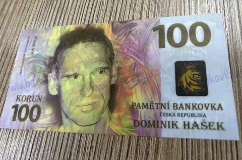 100 korun Dominik Hašek 2024 Polymér