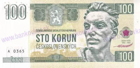 100 Korun Julius Fučík 2014