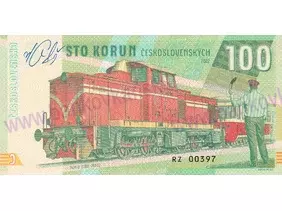 100 Korún lokomotíva T426.0 (2022) podpis M.Gábriš