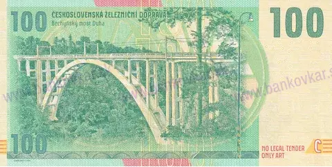 100 Korún lokomotíva T426.0 2022 podpis M.Gábriš