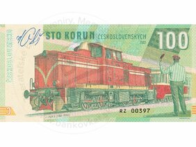 100 Korún lokomotíva T426.0 (2022) podpis M.Gábriš