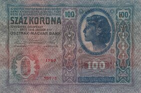 100 Kronen 1912 bez pretlače (stav 2/3)