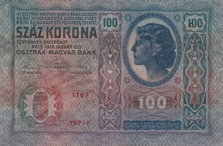 100 Kronen 1912stav 2/3