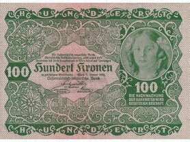 100 Kronen 1922 neperforovaná (stav 0)