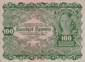 100 Kronen 1922 neperforovaná (stav 0)