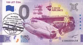 100 Let ČSA (CZBG 2023-1) pečiatka lietadlo