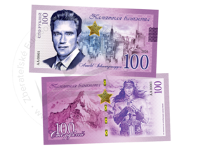 100 rubľov Arnold Schwarzenegger (2020)