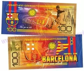 100 rubľov FC Barcelona (2019)