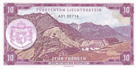 10 Franken 2019 Liechtenstein UNC