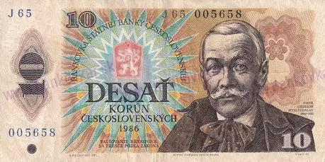10 Kčs 1986 nepefor.séria J 65stav 2-