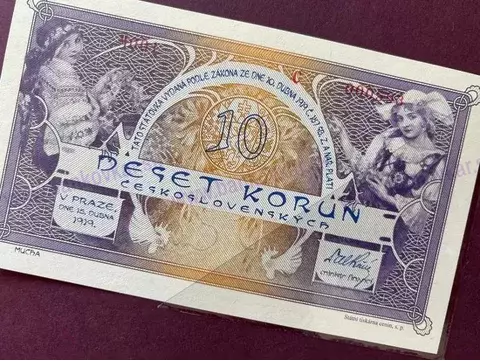 10 korun Československých 1919 reprint Ivančice