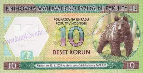 10 Korún knižnica MFF UK 2019 Polymer