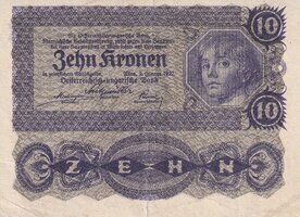 10 Kronen 1922 neperforovaná (stav 1)