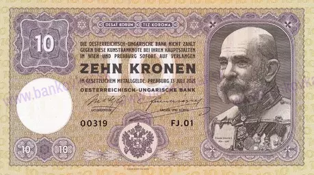 10 Kronen Franc Jozef I.2021