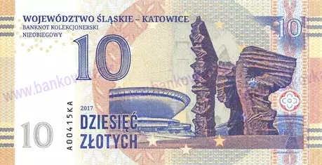 10 Zlotych 2017 Katowice UNC