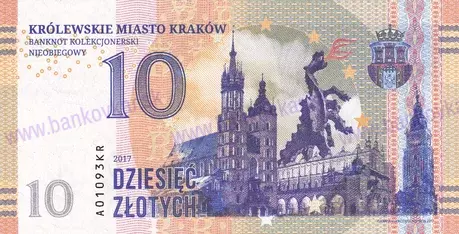 10 Zlotych 2017 Kraków UNC