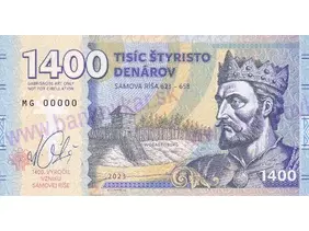1400 Denárov Samova ríša (2023) podpis M.Gábriš