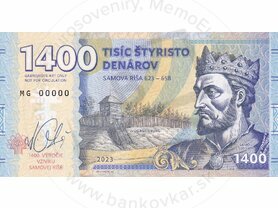 1400 Denárov Samova ríša (2023) podpis M.Gábriš
