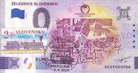 175 r. železníc na Slovensku (EEDF 2023-2) - známka a pečiatka Pofis