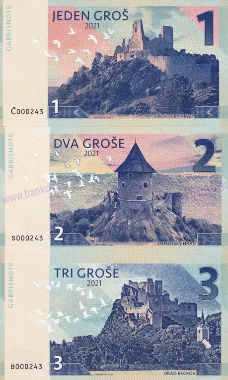 1,2,3 Groše Slovenské hrady2021