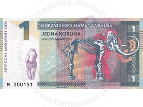 1 Koruna Moravianský mamut a Venuša (2020)