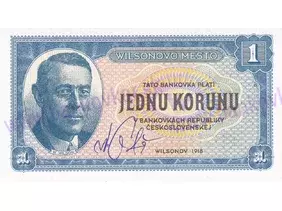 1 Koruna Wilsonovo mesto (2023) modrá verzia podpis