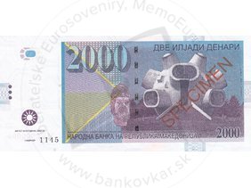 2000 Denari 2014 Macedonia verzia B (kat.č.12)
