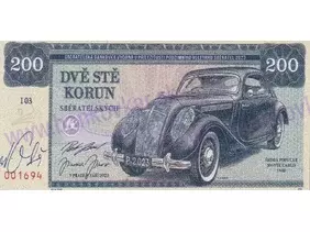 200 Korun 2023 ŠKODA Popular Monte Carlo, 1938 (MAGNETKA)